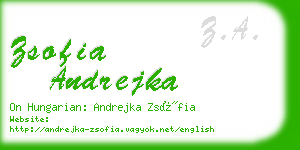 zsofia andrejka business card